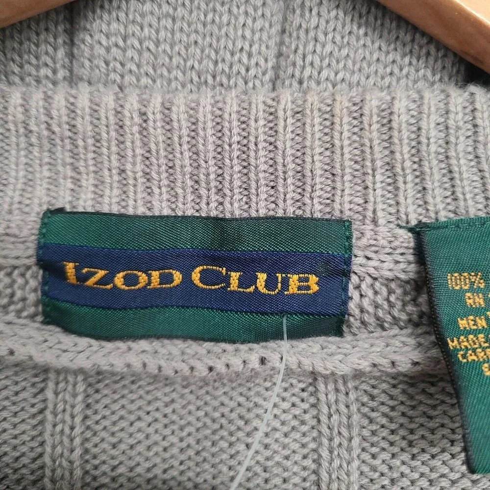 Men's Izod Club‎  Authentic Golf Sportswear Taupe Pullover Sweater Size XL